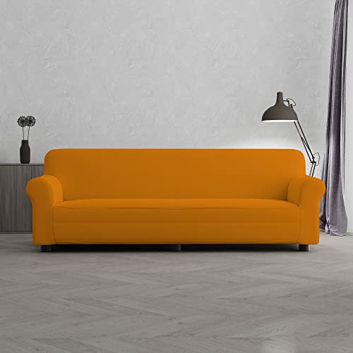 Italian Bed Linen Piu Bello Sofabezug bielastico ausziehbar, Orange, 4 PLÄTZE von Italian Bed Linen