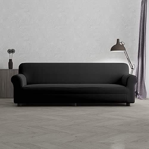 Italian Bed Linen Piu Bello Sofabezug bielastico ausziehbar, Schwarz, 4 PLÄTZE von Italian Bed Linen