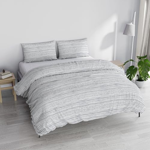 Italian Bed Linen Printed Colors Bettwäsche-Set Made in Italy, Street Grey, Doppelbett von Italian Bed Linen