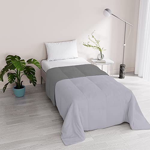 Italian Bed Linen Romantische Sommersteppdecke, Dark Grey/Silber, Einzelbett von Italian Bed Linen