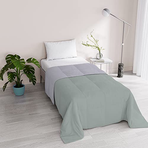 Italian Bed Linen Romantische Sommersteppdecke, Grau/Silber, Einzelbett von Italian Bed Linen