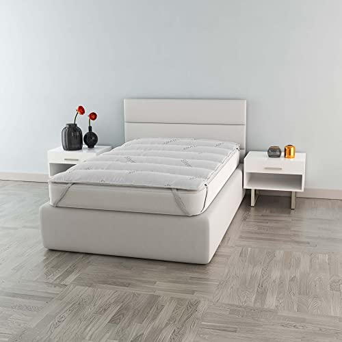 Italian Bed Linen Silver Gesteppte Angströhre mit Gummiringen,120x195cm,weiß, Harz, 120 x 195 cm von Italian Bed Linen