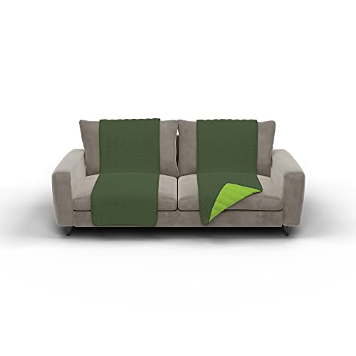 Elegant Italian Bed Linen Doubleface Couchüberzüge Apfelgrün/Dunkel grün, 100% Mikrofaser, 60x190cm von Italian Bed Linen