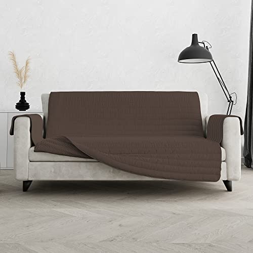 Italian Bed Linen Sofabezug Cozy Rutschfester, Braun 3 Plätze von Italian Bed Linen