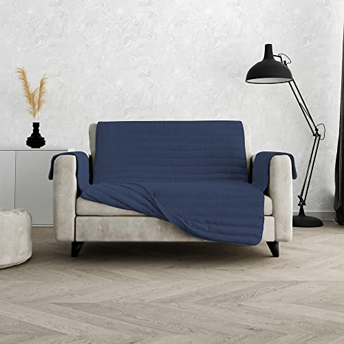 Italian Bed Linen Sofabezug Cozy Rutschfester, Dunkelblau 2 Plätze von Italian Bed Linen