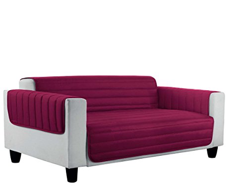 Italian Bed Linen Sofabezug Elegant 4 Stück, Bordeaux/Creme, 350 x 190 x 3 cm von Italian Bed Linen