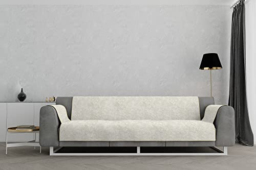 Italian Bed Linen “Glamour” rutschfest Sofa Abdeckung, Creme, 4 Plätze von Italian Bed Linen