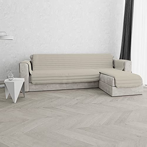 Italian Bed Linen Sofabezug TRENDY mit umkehrbarer Halbinsel, Creme, 190cm von Italian Bed Linen