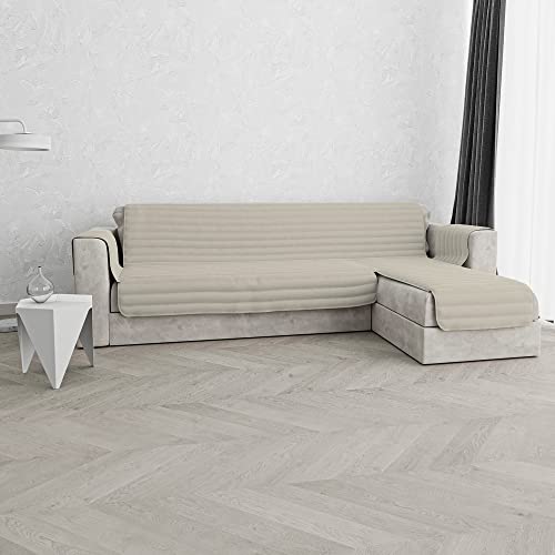 Italian Bed Linen Sofabezug TRENDY mit umkehrbarer Halbinsel, Creme, 240cm von Italian Bed Linen