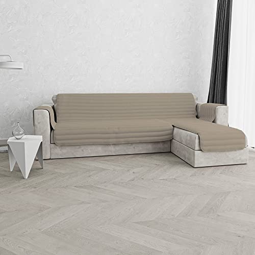 Italian Bed Linen Sofabezug mit Halbinsel, Leinwand, Taupe, 190 cm von Italian Bed Linen