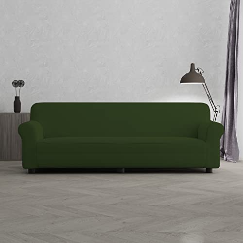 Italian Bed Linen Piu Bello Sofabezug bielastico ausziehbar, Dunkelgrün, 4 PLÄTZE von Italian Bed Linen