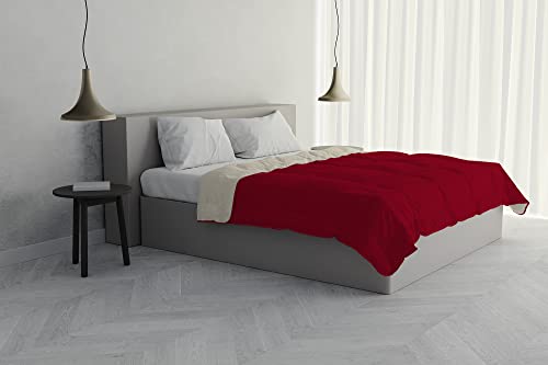 Italian Bed Linen Sommer-Daunendecke, Mikrofaser, Bordeaux/Creme, 2-Sitzer von Italian Bed Linen