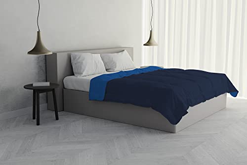 Italian Bed Linen Sommer-Daunendecke, Mikrofaser, Dunkelblau/Königsblau, 2 Sitzer von Italian Bed Linen