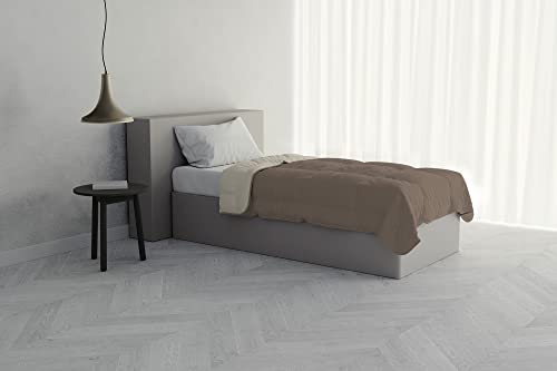 Italian Bed Linen Bettdecke für den Sommer, Mikrofaser, Taupe/Creme, 1-Sitzer von Italian Bed Linen