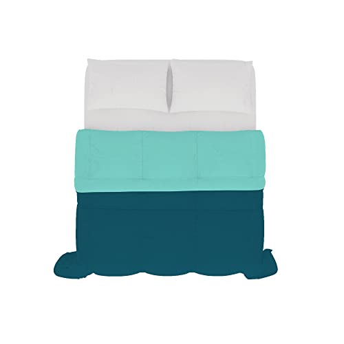 Italian Bed Linen SOGNI E Capricci Sommerdecke, zweifarbig, Flaschengrün/Blaugrün, 250 x 200 cm von Italian Bed Linen
