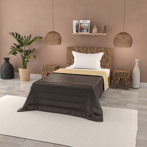 Italian Bed Linen Sommer bettdecke Basic, einfarbig, Mikrofaser, Braun/Creme, 160x240cm von Italian Bed Linen