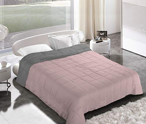 Italian Bed Linen Sommerdecke, Dark Grey/Misty Rose, 2-Sitzer, Mikrofaser von Italian Bed Linen