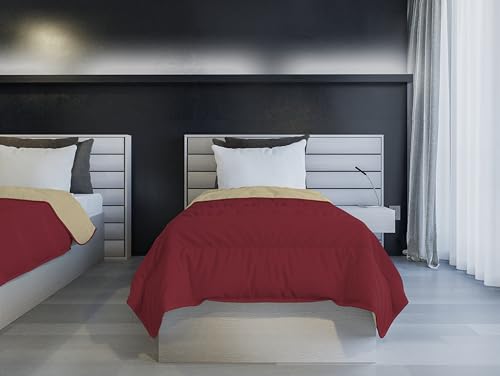 Italian Bed Linen Sommerdecke, feuerfest, zweifarbig, Saia, Bordeaux/Creme, 150 x 200 cm von Italian Bed Linen