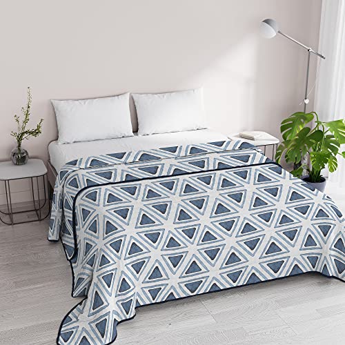 Italian Bed Linen Sommer-Steppdecke Basic, Mikrofaser, Dreiecke, Doppelbett von Italian Bed Linen