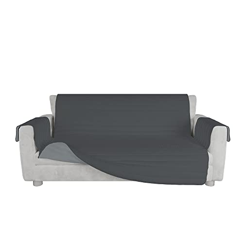 Italian Bed Linen TRENDY Sofabezug zweifarbig aus Mikrofaser, Hellgrau/Dunkelgrau, 3 Plätze von Italian Bed Linen