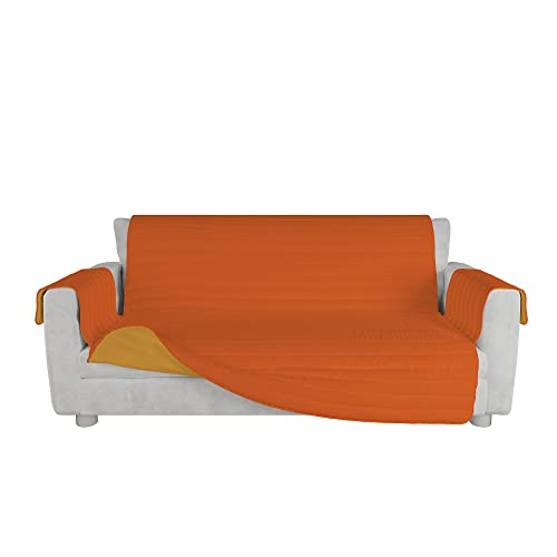 Italian Bed Linen TRENDY Sofabezug zweifarbig aus Mikrofaser, Orange/Gelb, 3 Plätze von Italian Bed Linen
