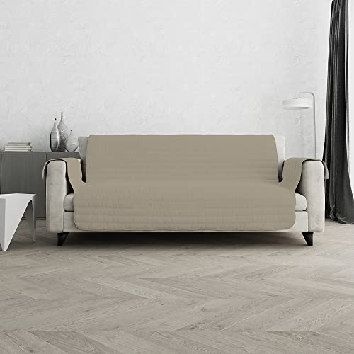 Italian Bed Linen Trendy, doppelseitig, gesteppt, 3-Sitzer, Taupe/Creme von Italian Bed Linen