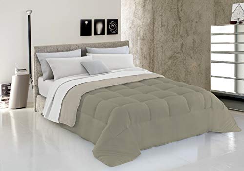 Italian Bed Linen Winter Bettdecke, Mikrofaser, Taupe/Creme, 200x200cm von Italian Bed Linen