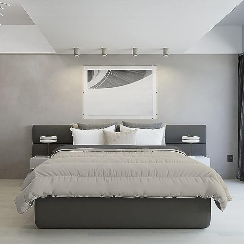 Italian Bed Linen Winterdecke, feuerfest, zweifarbig, Mikrofaser, hellgrau/dunkelgrau, Doppelbett, 250 x 200 cm von Italian Bed Linen