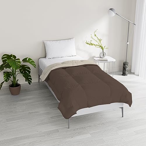 Italian Bed Linen Winter Bettdecke zweifarbig, Braun/Creme, 200x200cm von Italian Bed Linen
