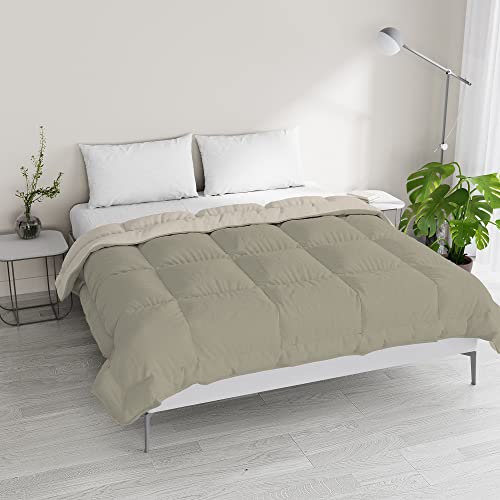 Italian Bed Linen Winter Bettdecke zweifarbig, Taupe/Creme, 250x200cm von Italian Bed Linen