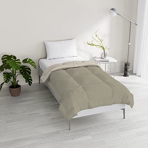 Italian Bed Linen Winter Bettdecke zweifarbig, Taupe/Creme, 150x200cm von Italian Bed Linen