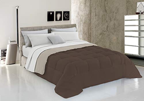 Italian Bed Linen Piumino-Marrone/Panna-1P Winter Bettdecke, Microfiber, Braun/Creme, 150x200cm von Italian Bed Linen