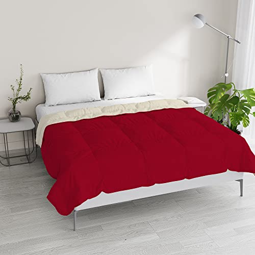 Italian Bed Linen Zweifarbige Sommerdecke für Träume und Launen, Mikrofaser, Bordeaux/Creme, Doppelbett von Italian Bed Linen