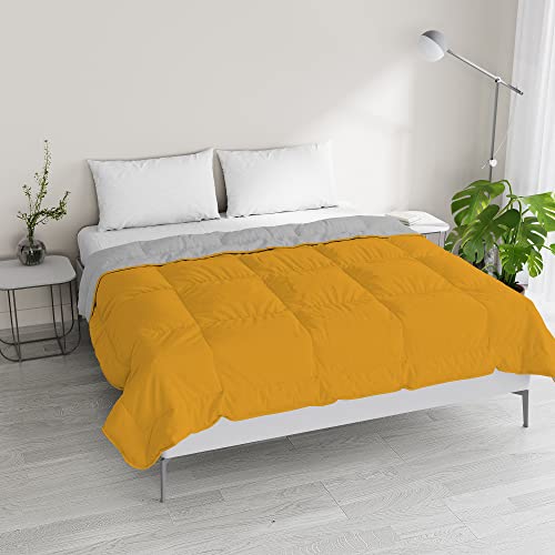 Italian Bed Linen Zweifarbige Sommerdecke, Träume und Launen, Mikrofaser, Ocker/Hellgrau, Doppelbett von Italian Bed Linen