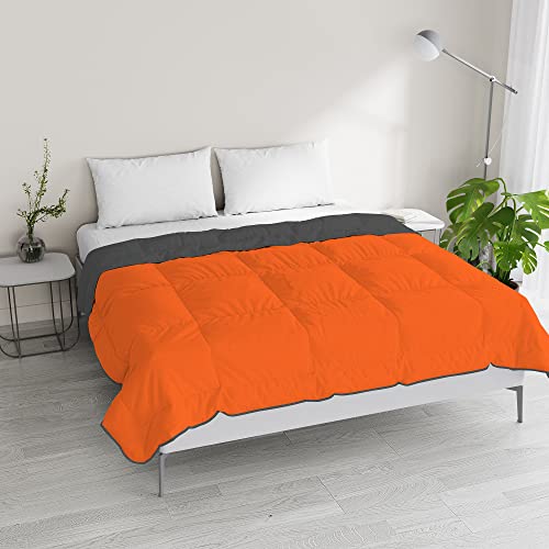 Italian Bed Linen Zweifarbige Sommerdecke, Träume und Launen, Mikrofaser, Orange/Dunkelgrau, Doppelbett von Italian Bed Linen