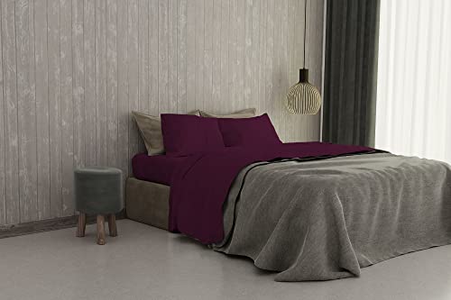 Italian Bed Linen maxcolor Bedding Pflaume von Italian Bed Linen