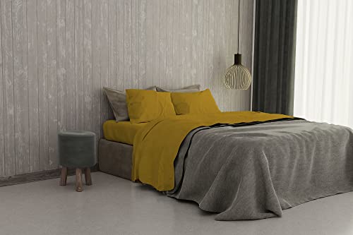 Italian Bed Linen maxcolor Bedding Senf von MB HOME ITALY
