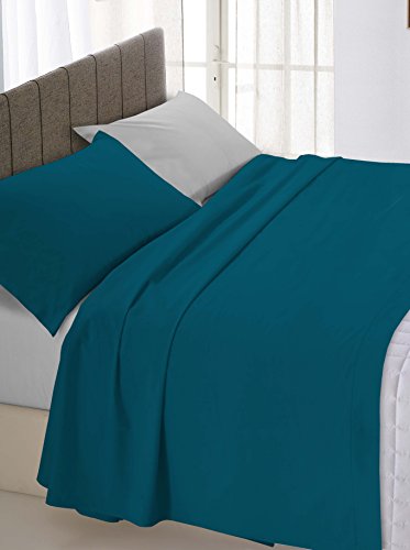 Italian Bed Linen Ehebett, Baumwolle, Blau/Grau, 250 x 300 cm von Italian Bed Linen