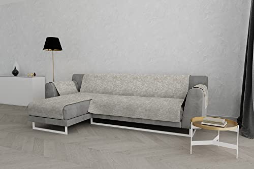 Italian Bed Linen “ Glamour” rutschfest Sofa Abdeckung mit Chaise-Longue Links, Beige, 290cm von Italian Bed Linen