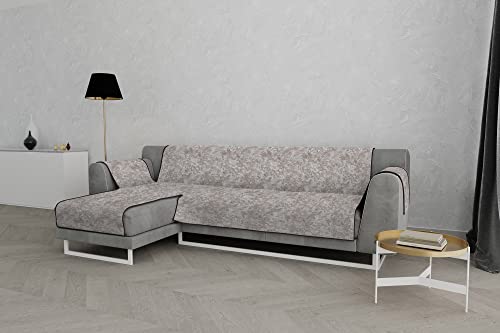 Italian Bed Linen “ Glamour” rutschfest Sofa Abdeckung mit Chaise-Longue Links, Braun, 240cm von Italian Bed Linen