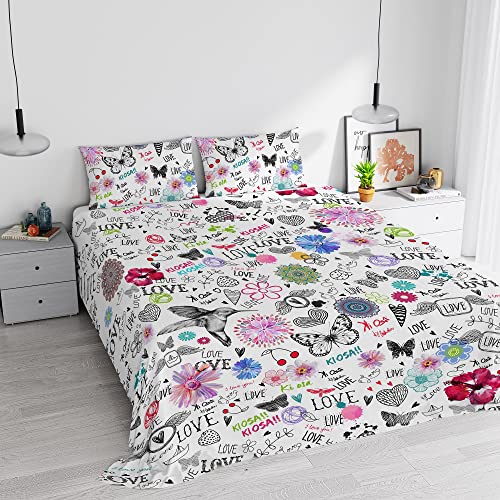 KI-OSA Bettwäsche-Satz, Mikrofaser, 652, Doppelbett von Italian Bed Linen