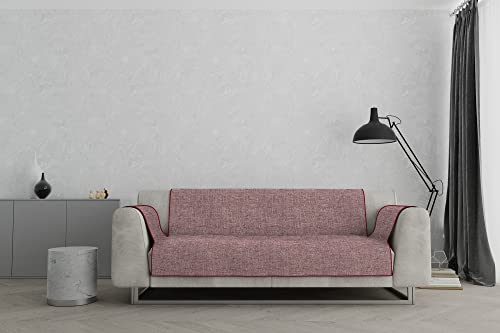 Komfort-Sofabezug, rutschfest, hergestellt in Italien, Bordeaux, 3-Sitzer von Italian Bed Linen