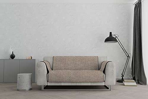 Komfort-Sofabezug, rutschfest, hergestellt in Italien, Braun, 2-Sitzer Maxi von Italian Bed Linen