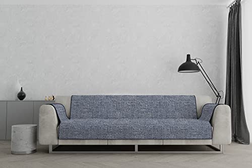 Komfort-Sofabezug, rutschfest, hergestellt in Italien, Dunkelblau, 4-Sitzer von Italian Bed Linen