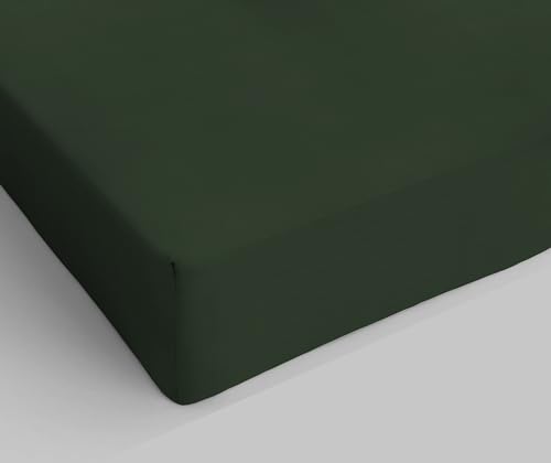 Max Color Spannbettlaken, Olivgrün, Doppelbett von Italian Bed Linen