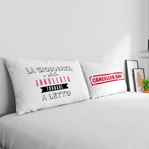 PR-42 Kissenbezüge aus 100% Baumwolle, Digitaldruck, 1 Paar von Italian Bed Linen