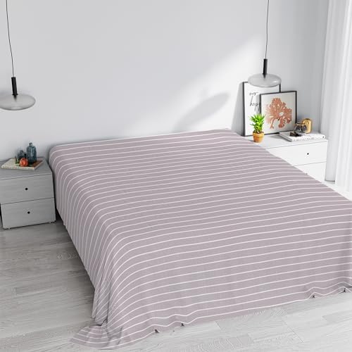 Printed Colors Bedrucktes Bettlaken, Baumwolle, Division Rosa, Doppelbett von Italian Bed Linen
