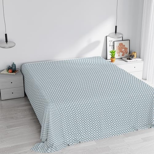 Printed Colors Bedrucktes Bettlaken, Baumwolle, Maiden Wasser, Doppelbett von Italian Bed Linen