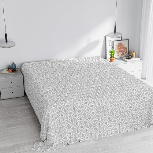 Printed Colors Bettlaken, Bedruckt, Baumwolle, Floyd Taupe, Doppelbett von Italian Bed Linen