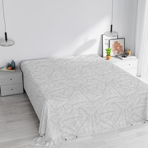 Printed Colors Bedrucktes Bettlaken aus Baumwolle, Monkeys Taupe, Doppelbett von Italian Bed Linen